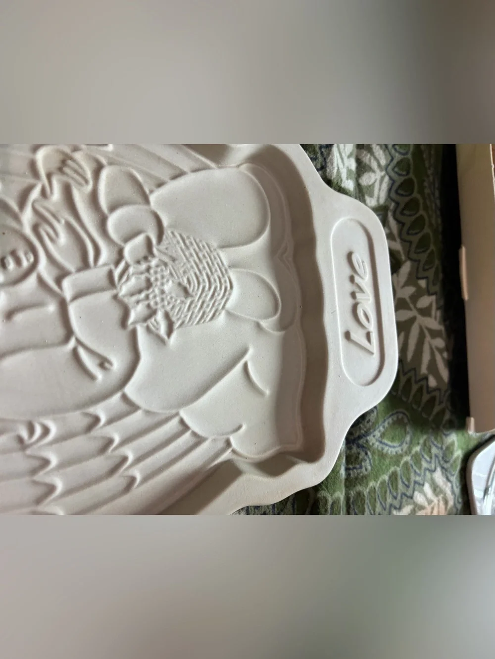 Longaberger 1995 Angel Series Cookie Mold. EC. 7.5”x6”. Original Box. “Love”